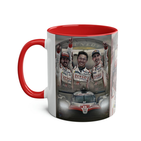 Fernando Alonso. Victory at Le Mans 2018 - Two-Tone Coffee Mug, 11oz