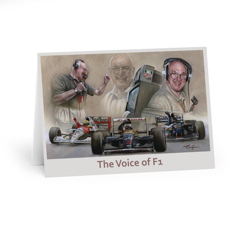 Murray Walker - The Voice of F1 - By  Stephen Doig - Greeting Cards (5 Pack)