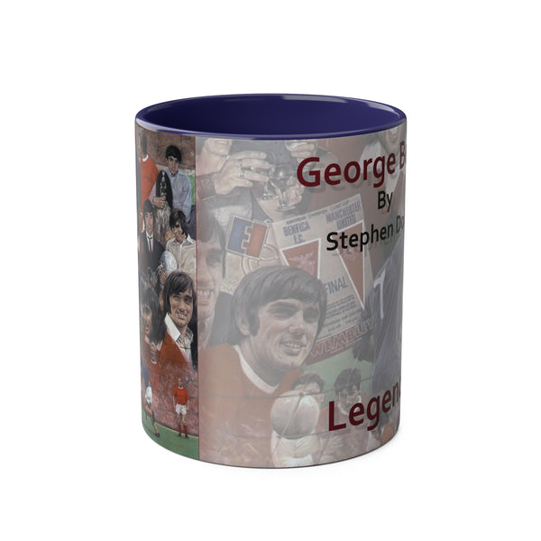 George Best. Legend - Two-Tone Coffee Mug, 11oz