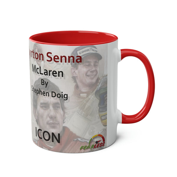 Ayrton Senna. ICON - Two-Tone Coffee Mug, 11oz