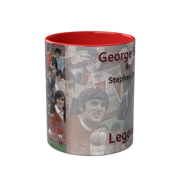 George Best. Legend - Two-Tone Coffee Mug, 11oz