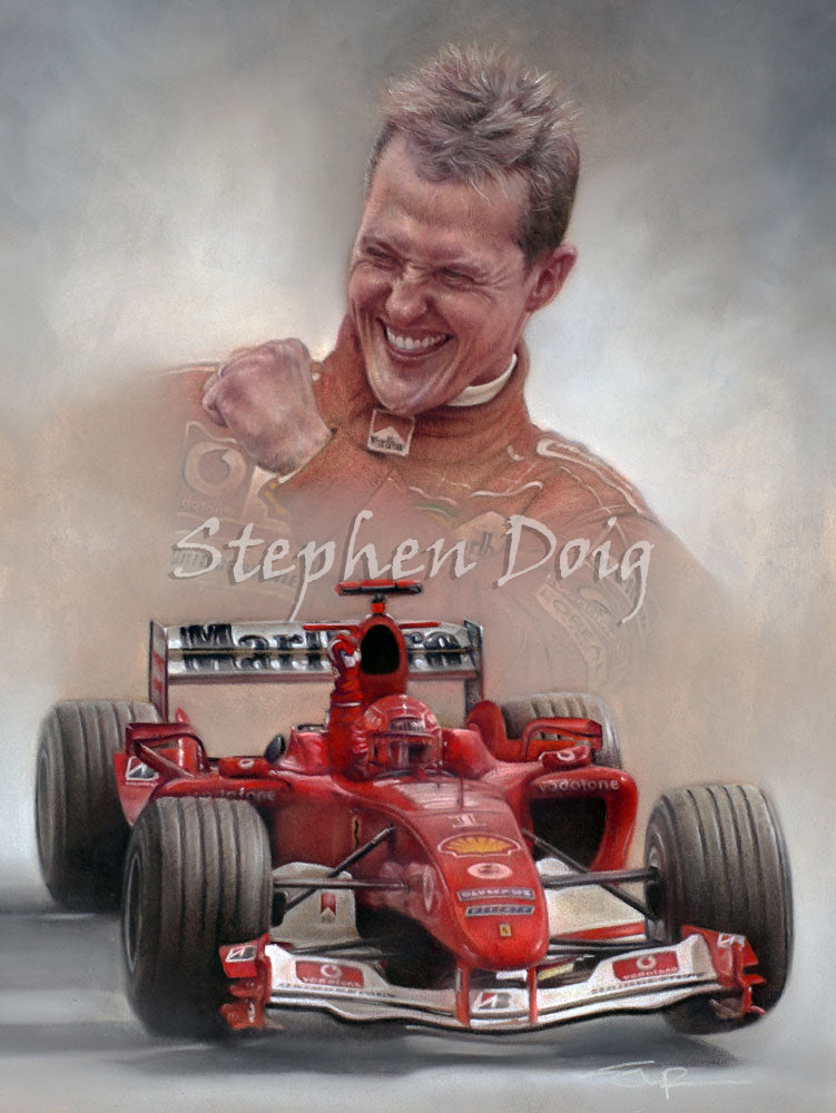 Michael Schumacher - Spa 2004 original pastel artwork
