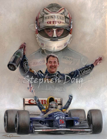 Nigel Mansell - Silverstone 1992 original pastel artwork