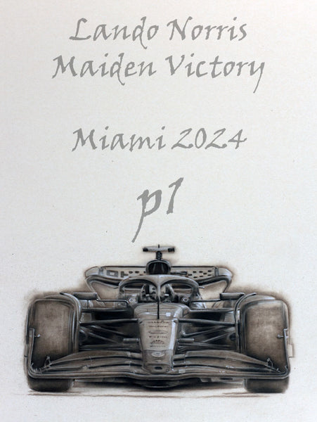 Lando Norris - Maiden Victory - Ltd edition giclee print by Stephen Doig