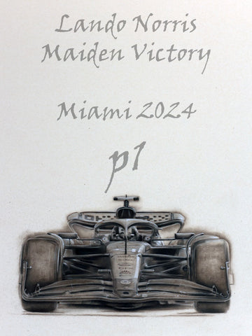 Lando Norris - Maiden Victory - Ltd edition giclee print by Stephen Doig