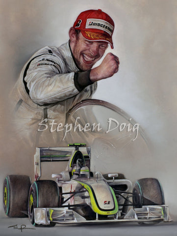 Jenson Button Australia 2009 original pastel artwork