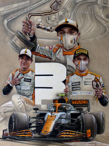 Lando Norris - Monaco 21   original pastel artwork