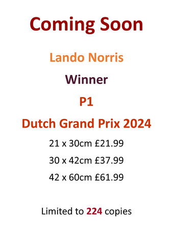 Lando Norris - Winner - Dutch GP 2024 - Ltd edition giclee print by Stephen Doig