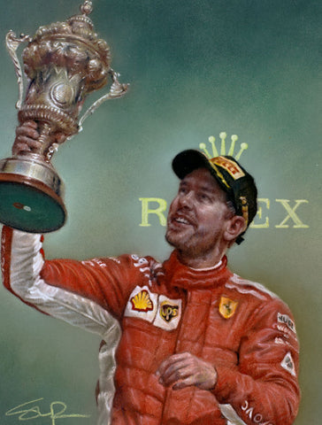 Sebastian Vettel - Silverstone 18  original pastel artwork