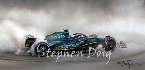 Sebastian Vettel - Abu Dhabi 2022  original pastel artwork