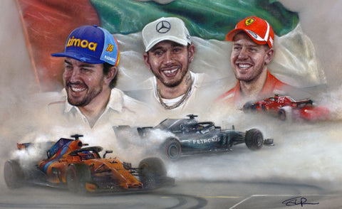 Fernando Alonso - Whirling Dervishes - original pastel artwork