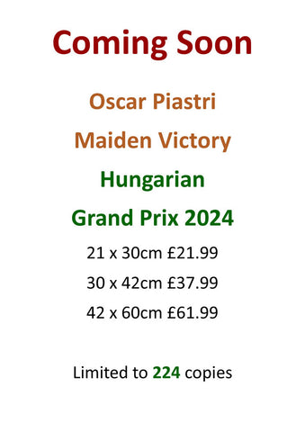 Oscar Piastri - Maiden Victory - Ltd edition giclee print by Stephen Doig