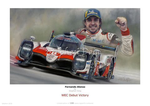 Fernando Alonso, WEC Debut Victory 2018  Ltd edition of 108 copies.