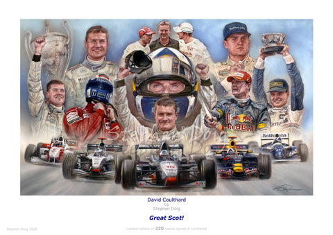 David Coulthard   'Great Scot!'   Ltd edition giclee print by Stephen Doig