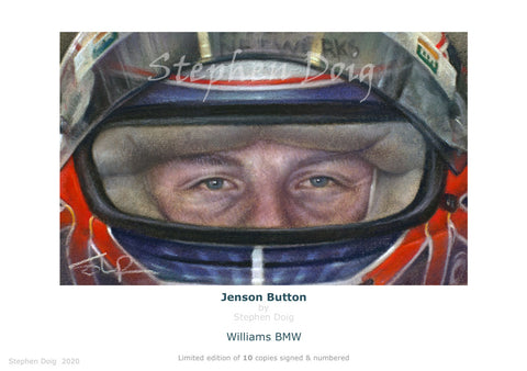 Jenson Button Williams BMW  Ltd edition giclee print by Stephen Doig