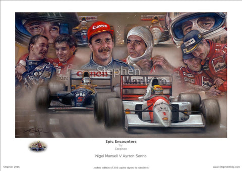 Epic Encounters.  Mansell v Senna    Ltd edition of 292 copies.