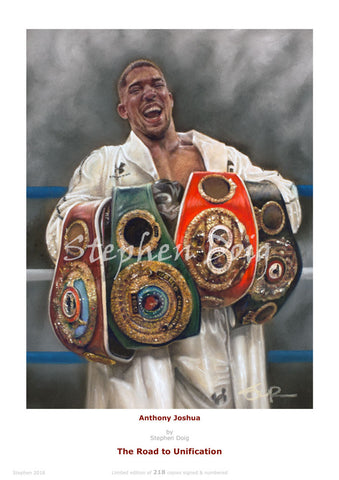 Anthony Joshua  The Road   Ltd edition giclee print by Stephen Doig