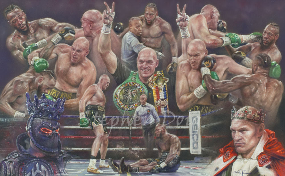 Tyson Fury King Vs King original pastel artwork