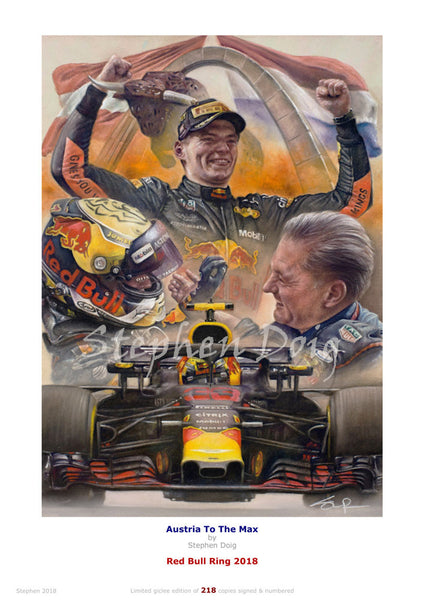 Max Verstappen  - Austria To The Max -   Red Bull Ring 2018   Ltd edition giclee print