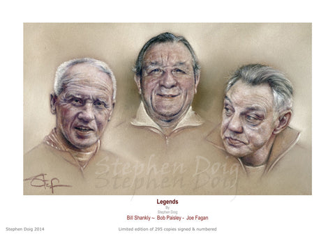 Liverpool Managers  -  Legends   Ltd edition giclee print by Stephen Doig