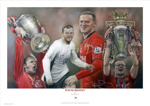 Wayne Rooney  10   Ltd edition giclee print by Stephen Doig