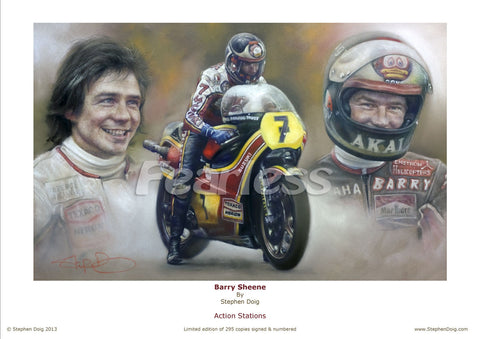 Barry Sheene    'Action stations'  Ltd edition of 295 copies.