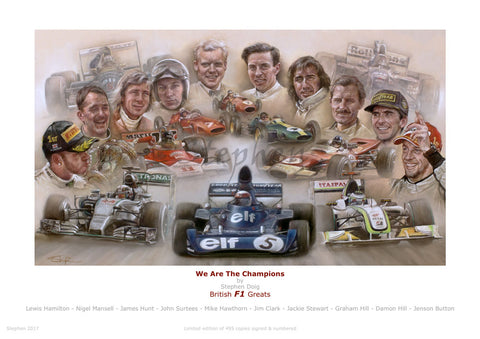 We Are The Champions   British F1 Greats   Ltd edition of 495 copies.