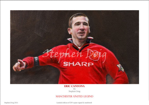 Eric Cantona  United Legend    Ltd edition giclee print by Stephen Doig